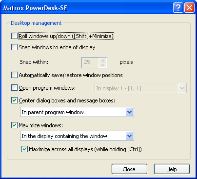 De PowerDesk-SE software maakt gebruik van drie monitoren veel gebruiksvriendelijker