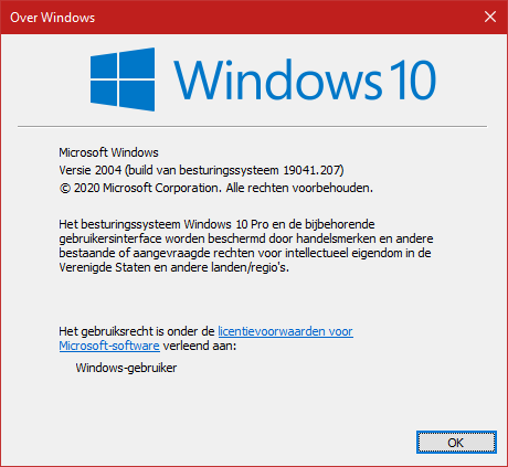 Windows 10 May 2020 Update versie 2004