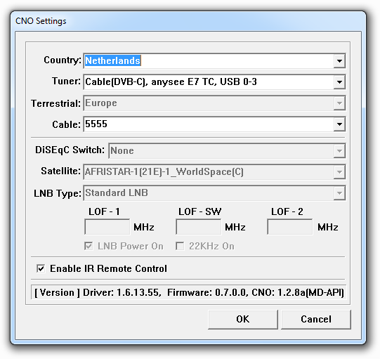 Anysee CI screenshot configuratie