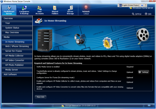 Merchandising ring stoomboot HP MediaSmart EX490 - Test - Meer dan Home Server (2) - Hardware Info