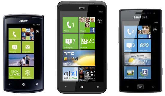 Acer Allegro HTC Titan Samsung Omnia W