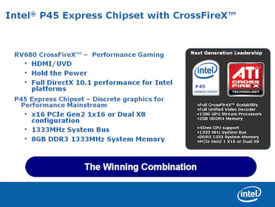 Intel P45 en AMD CrossfireX als Winning combination