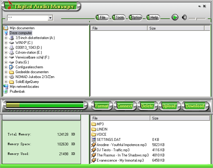 Screenshot Digital MP300F Audio Player