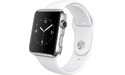 Apple Watch 42mm Stainless Steel Case, White Sport Band