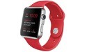 Apple Watch 42mm Stainless Steel Case, Red Sport Band