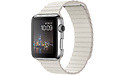 Apple Watch 42mm Stainless Steel Case, White Leather Loop