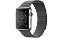 Apple Watch 42mm Stainless Steel Case, Storm Grey Leather Loop, M