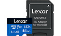 Lexar High-Performance MicroSDXC 633x UHS-I 64GB + Adapter