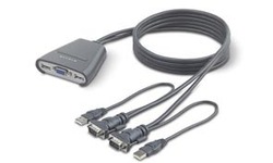 Belkin OmniView 2-Port KVM Switch with Built-in Cabling USB