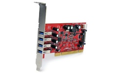 StarTech.com 4 Port PCI SuperSpeed USB 3.0 Adapter Card with SATA