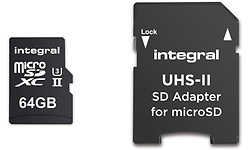 Integral MicroSDXC V90 UHS-II 64GB + Adapter