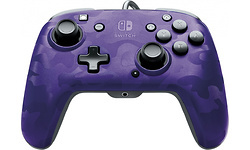PDP Faceoff Deluxe+ Audio Wired Controller Purple Camo Nintendo Switch