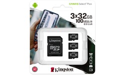 Kingston Canvas Select Plus MicroSDHC UHS-I 32GB + Adapter 3-pack