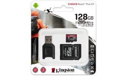 Kingston Canvas React Plus MicroSDXC UHS-II 128GB + Adapter/USB Reader