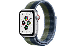 Apple Watch SE 4G 40mm Silver Aluminium Abyss-blauw/mosgroen Nylon Sport Loop