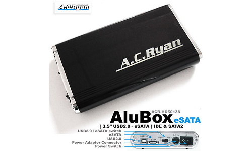 AC Ryan AluBox Fan SXilence 3.5" USB2 Black/Silver
