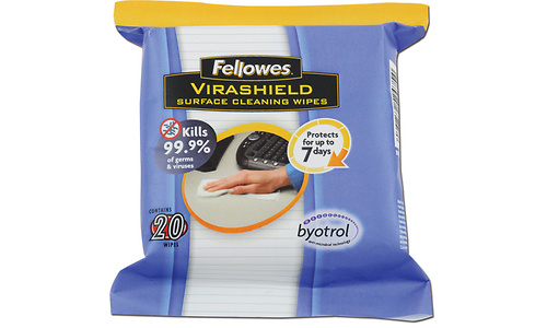 Fellowes Virashield Surface Cleaning Wipes 20pk