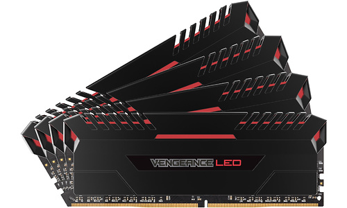Corsair Vengeance Black/Red LED 32GB DDR4-2666 CL16 quad kit