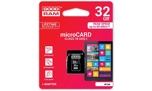 Goodram MicroSDHC UHS-I 32GB + Adapter (60/10MBps)
