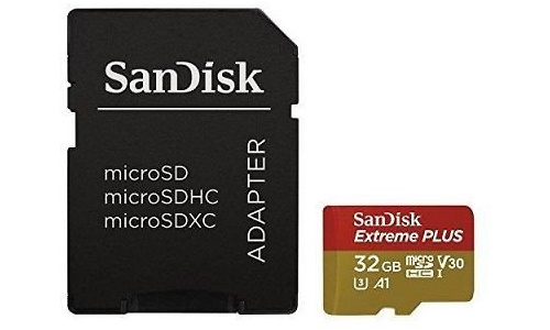 Sandisk Extreme Plus MicroSDHC UHS-I U3 A1 32GB + Adapter Gold/Red