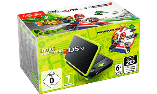 Nintendo New 2DS XL Black/Lime Green + Mario Kart 7