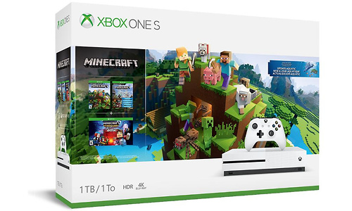 Microsoft XBox One S 1TB White + Minecraft Summer Edition