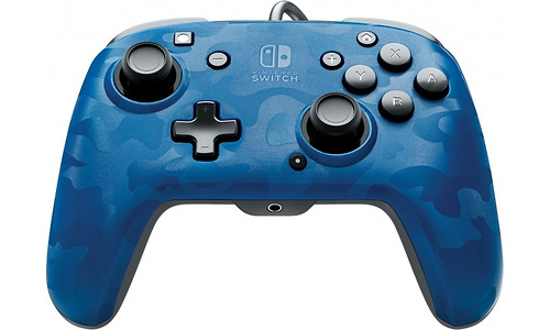 PDP Audio Wired Controller Faceoff Deluxe Nintendo Switch Blue Camo