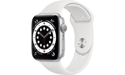 Apple Watch Series 6 44mm Silver Sport Band White