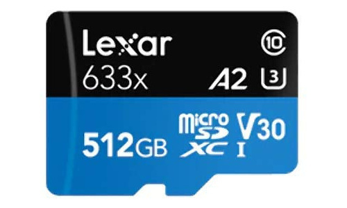 Lexar High-Performance MicroSDXC UHS-I U3 V30 512GB + Adapter