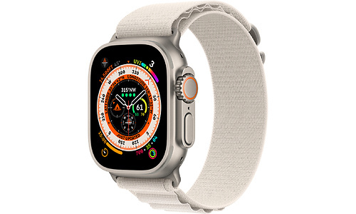 Apple Watch Ultra + Cellular 49mm Titanium Medium Sport Loop Starlight Alpine