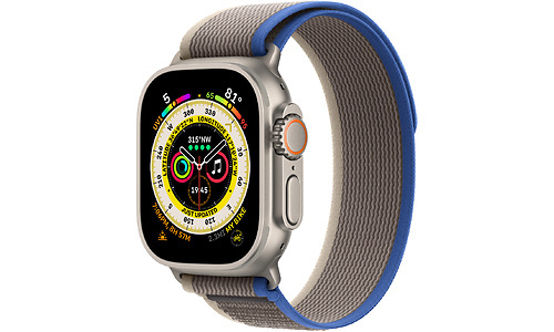 Apple Watch Ultra + Cellular 49mm Titanium Medium/Large Sport Loop Blue/Grey Trail