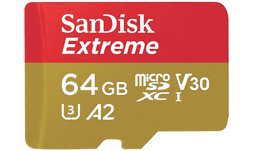 Sandisk Extreme MicroSDXC UHS-I U3 64GB + Adapter