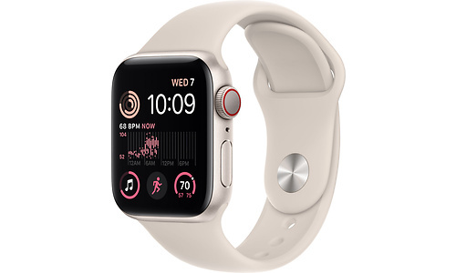 Apple Watch SE (2022), 40mm, GPS + Cellular Beige Sport Band White